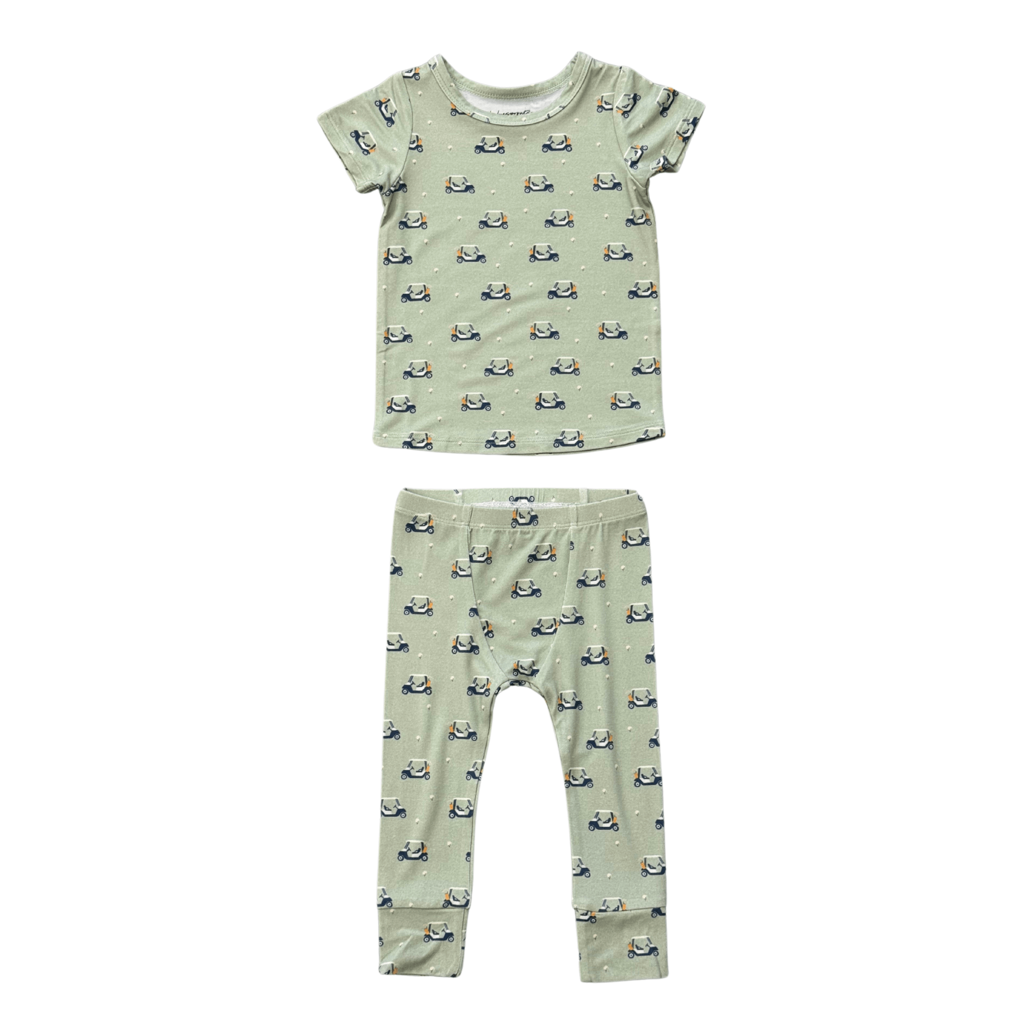 Boys Short Sleeve Lounge Set In Golf Cart