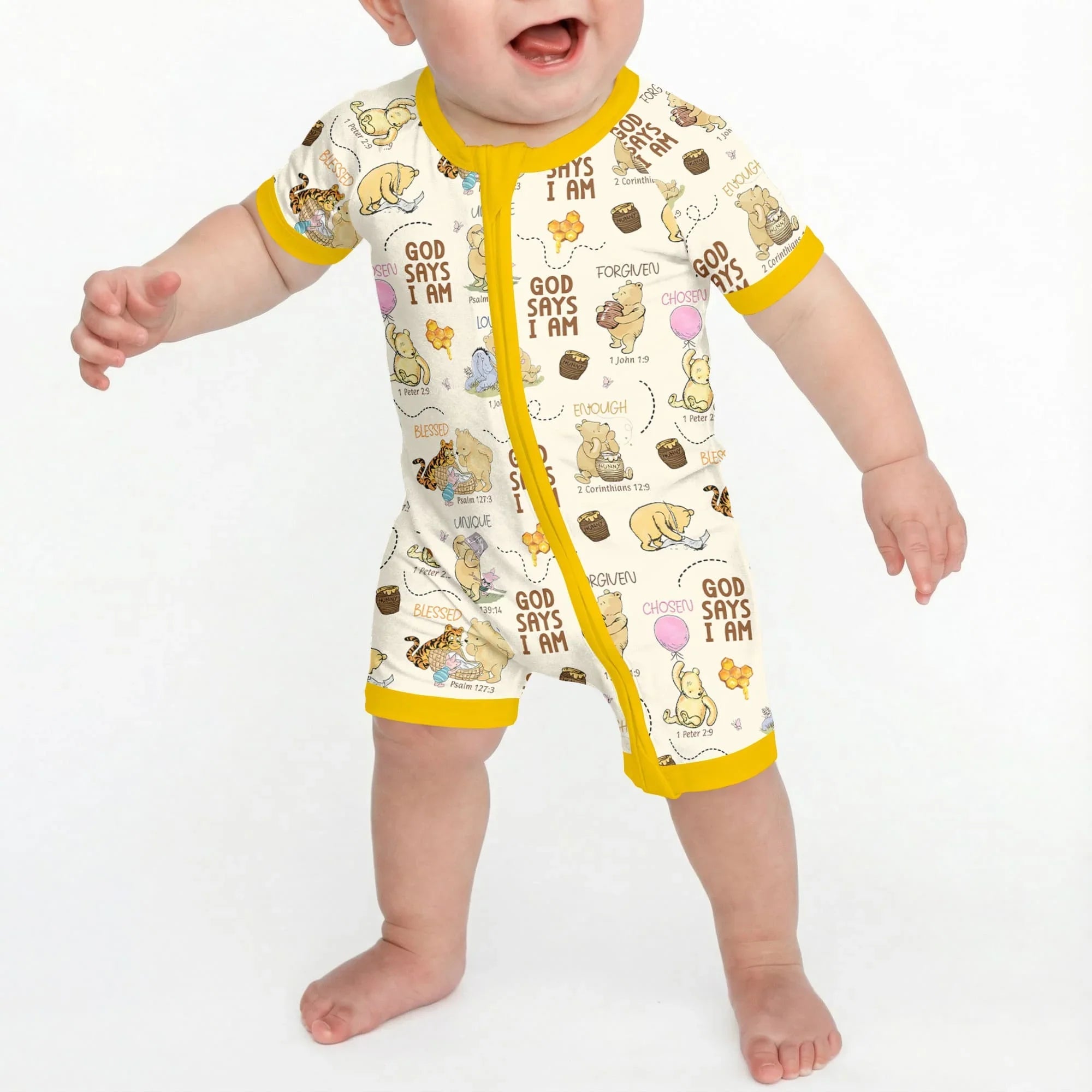 God Says I Am – Little Blessings Bamboo Shorty Zippy
