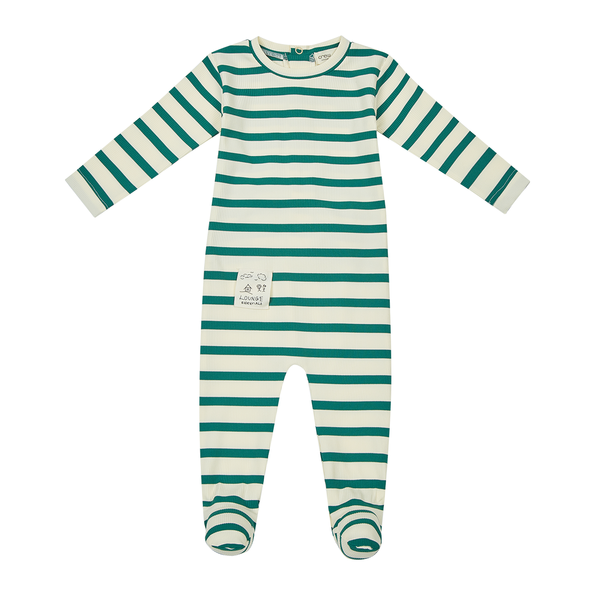 Roe Stripe Footie - Green