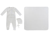 Teddy Wrap Footie 3pc Set - White