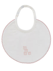 Baby Blocks Bib - White Pink