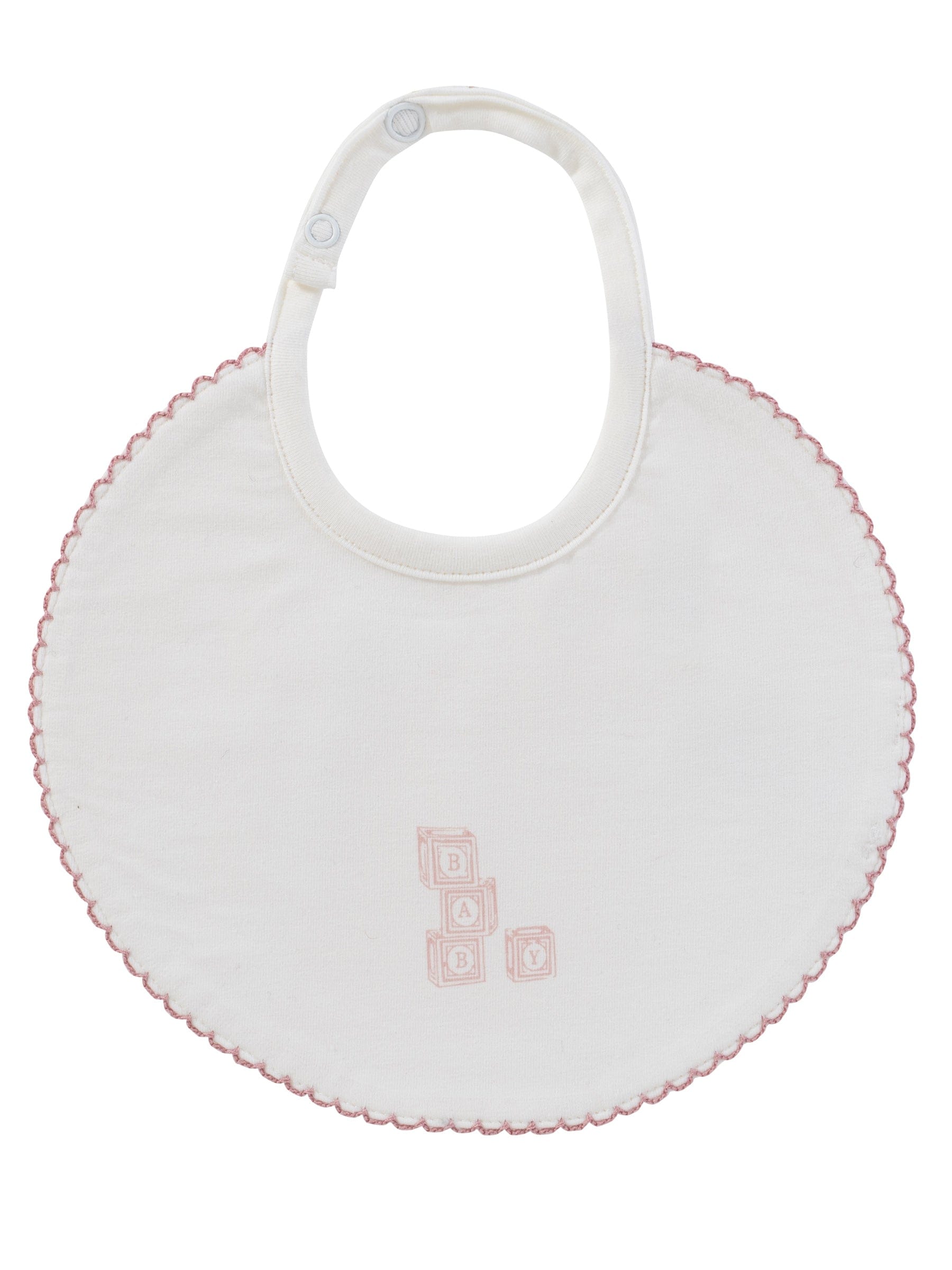 Baby Blocks Bib - White Pink