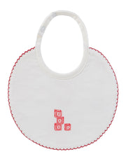 Baby Blocks Bib - White Red