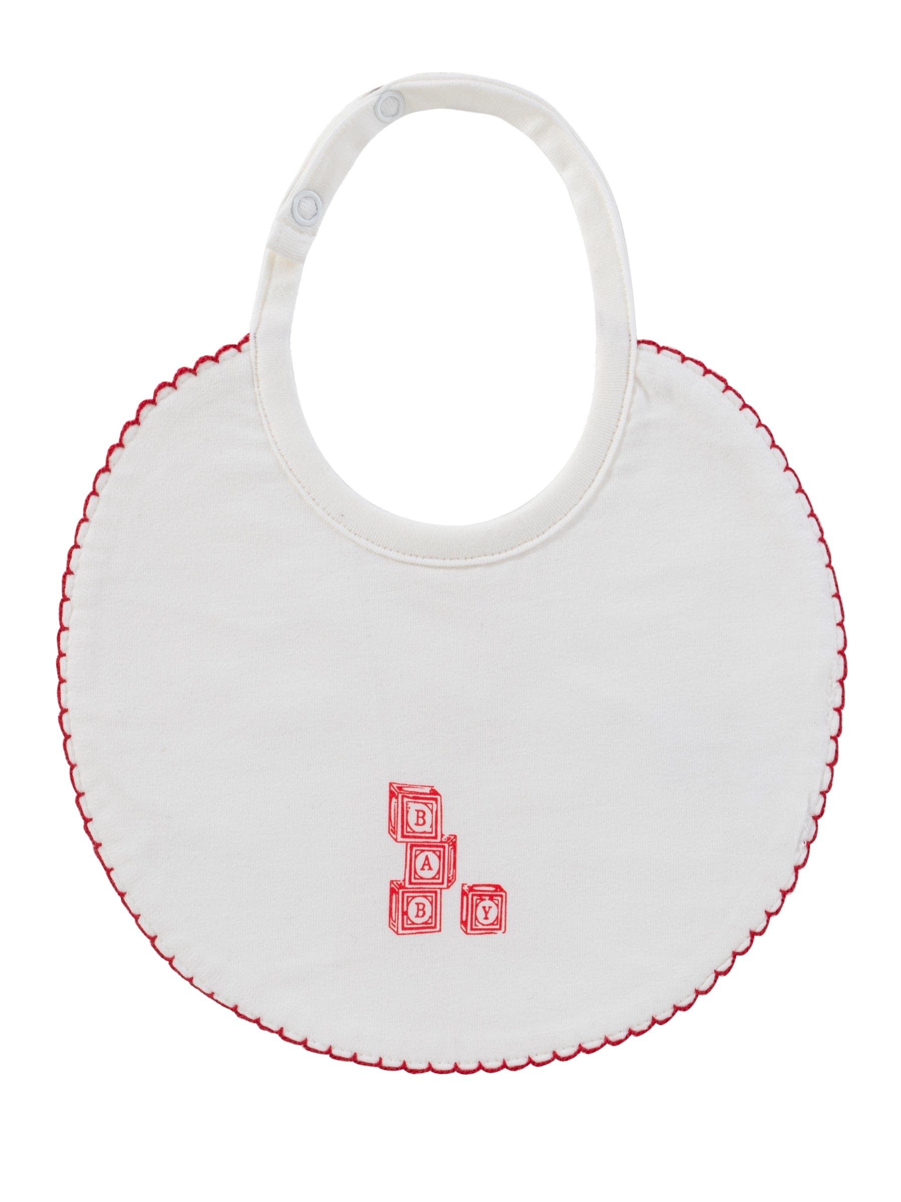Baby Blocks Bib - White Red