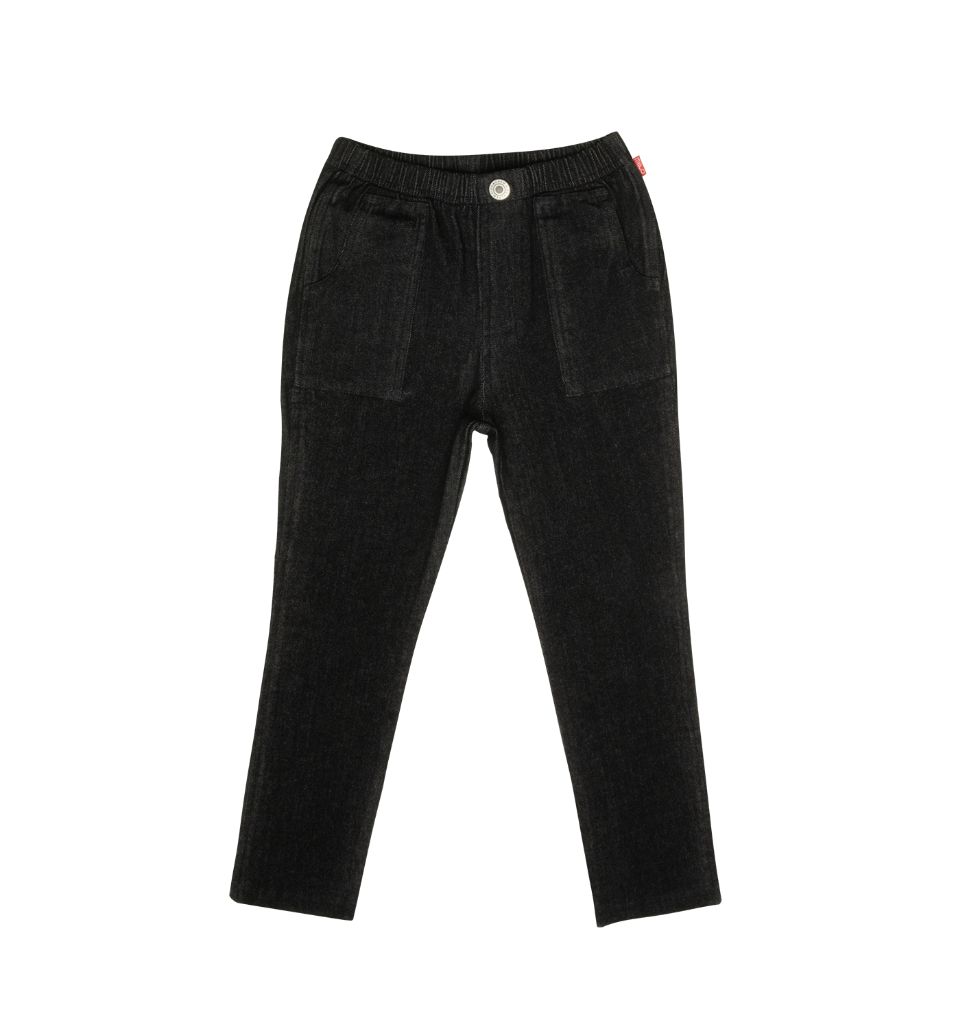 Pull-on Washed Jean Pants - Black