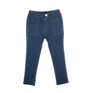 Pull-on Washed Jean Pants - Blue