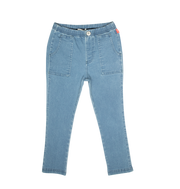 Pull-on Washed Jean Pants - Light Blue
