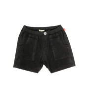 Pull-on Washed Jean Shorts - Black
