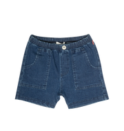 Pull-on Washed Jean Shorts - Blue