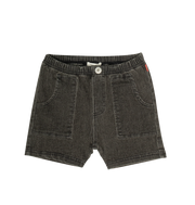Pull-on Washed Jean Shorts - Grey