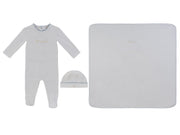 Mini Royals Cotton Footie 3pc Set - Blue