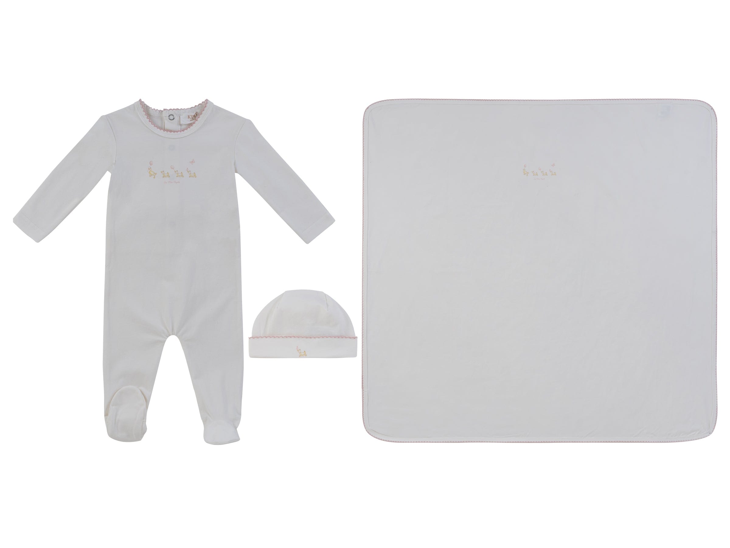 Mini Royals Cotton Footie 3pc Set - Pink