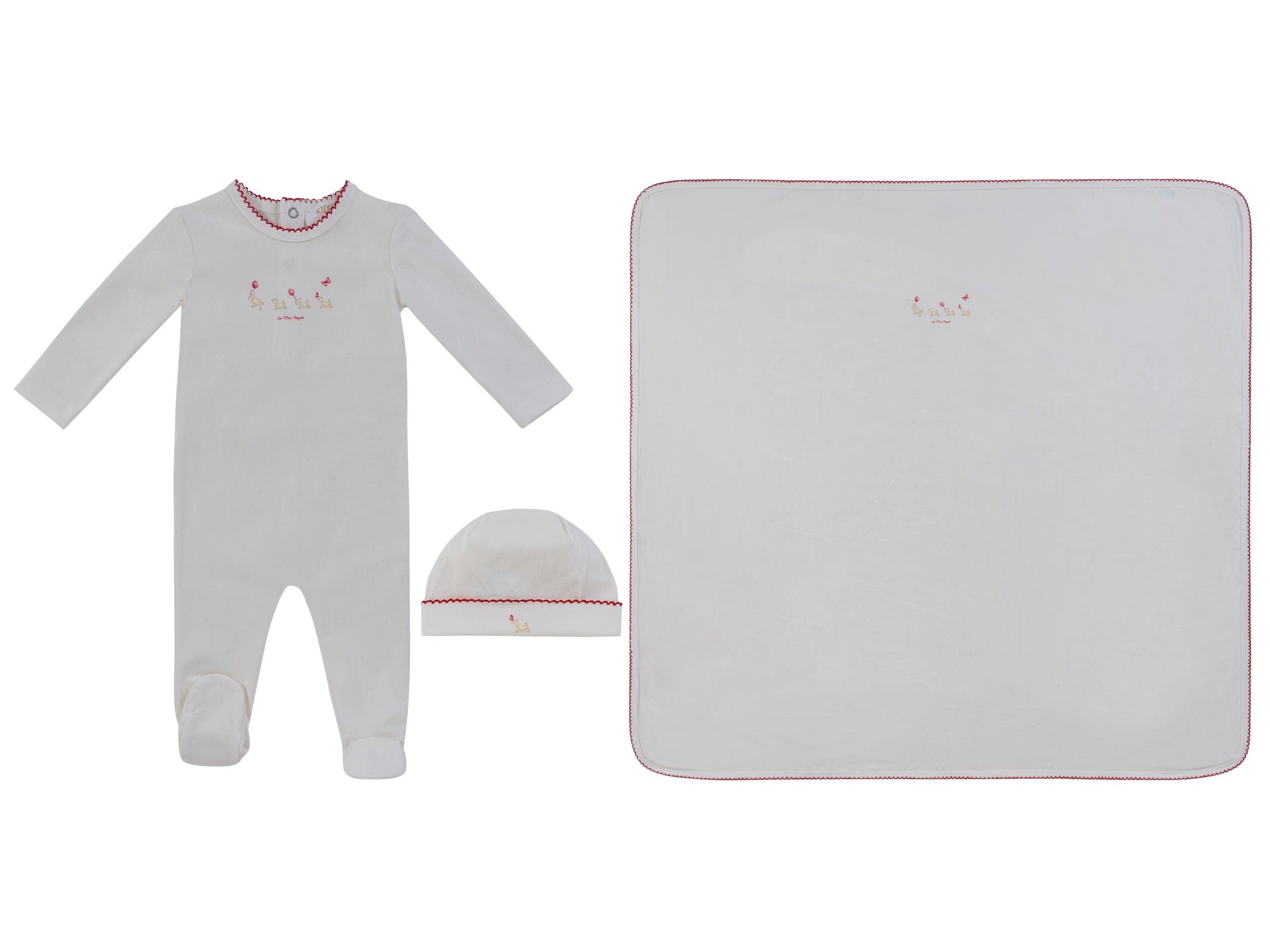 Mini Royals Cotton Footie 3pc Set - Red