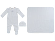 Teddy Au Pane Footie 3pc Set - Blue