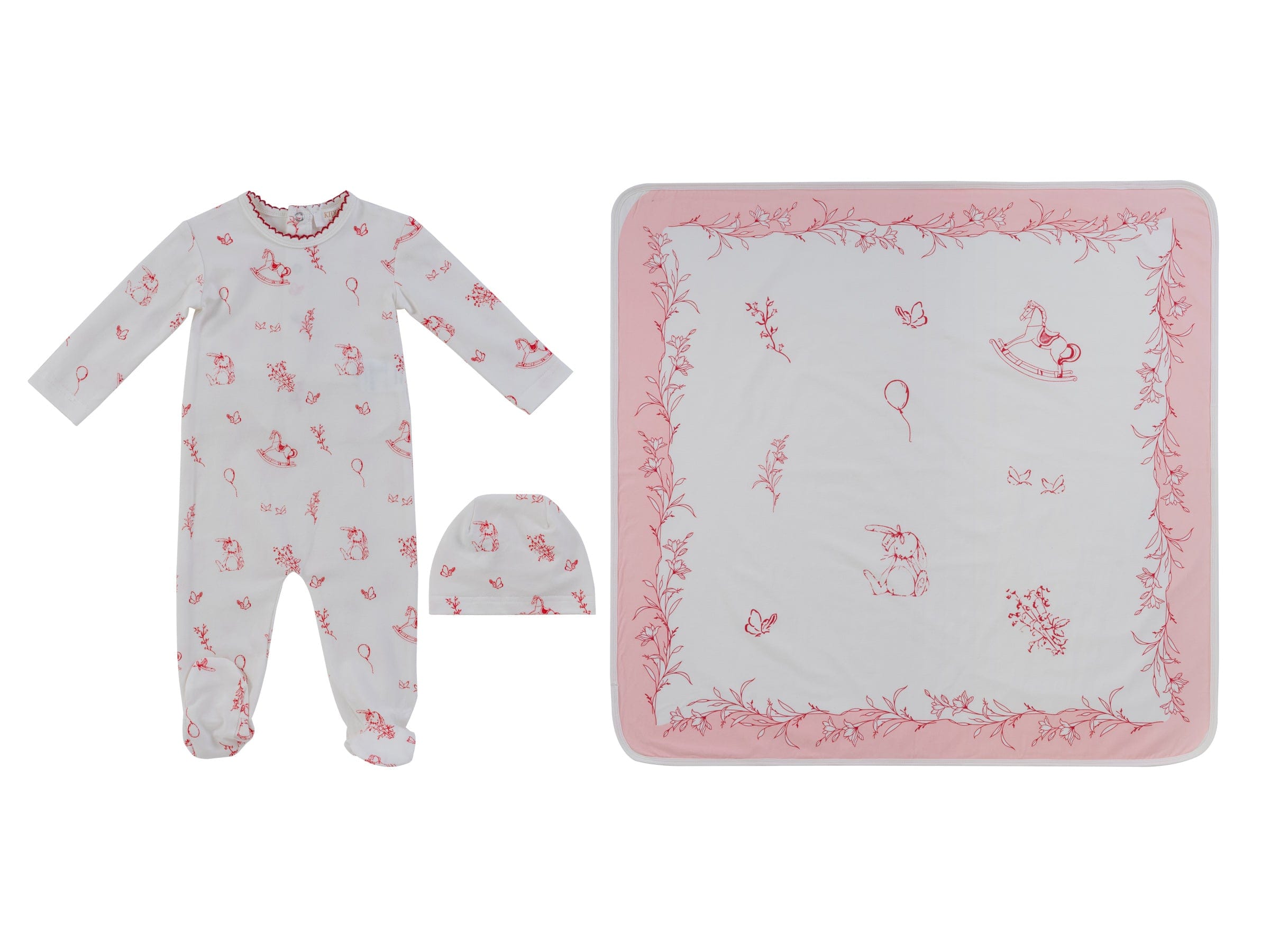 Toile Footie 3pc Set - Red