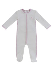 Bunny Rib Footie - Pink