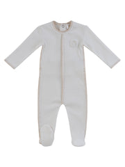 Bunny Rib Footie - Stone