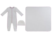 Bunny Rib Footie 3pc Set - Pink