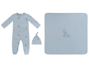 Baby Blocks Footie 3pc Set - Blue