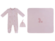 Baby Blocks Footie 3pc Set - Pink