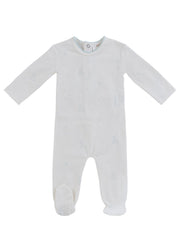 Baby Blocks Footie - White Blue