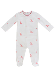 Baby Blocks Footie - White Red
