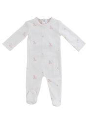 Baby Blocks Footie - White Pink
