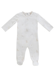 Baby Blocks Footie - White Stone