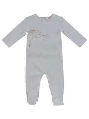 Flutter Bow Footie - Natural