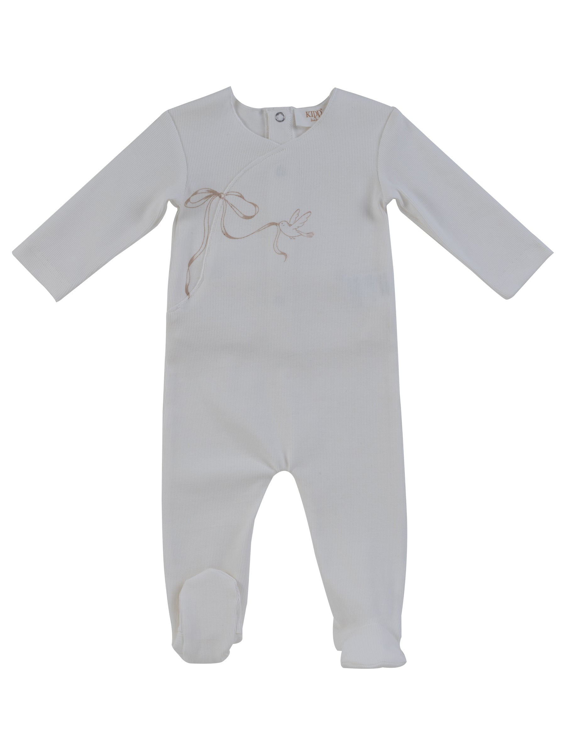 Flutter Bow Footie - Natural