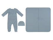 Flutter Bow Footie 3pc Set - Blue