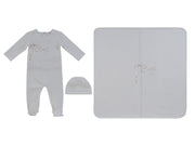 Flutter Bow Footie 3pc Set - Natural