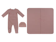 Flutter Bow Footie 3pc Set - Pink