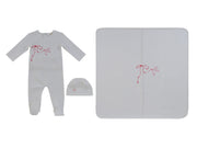 Flutter Bow Footie 3pc Set - Red