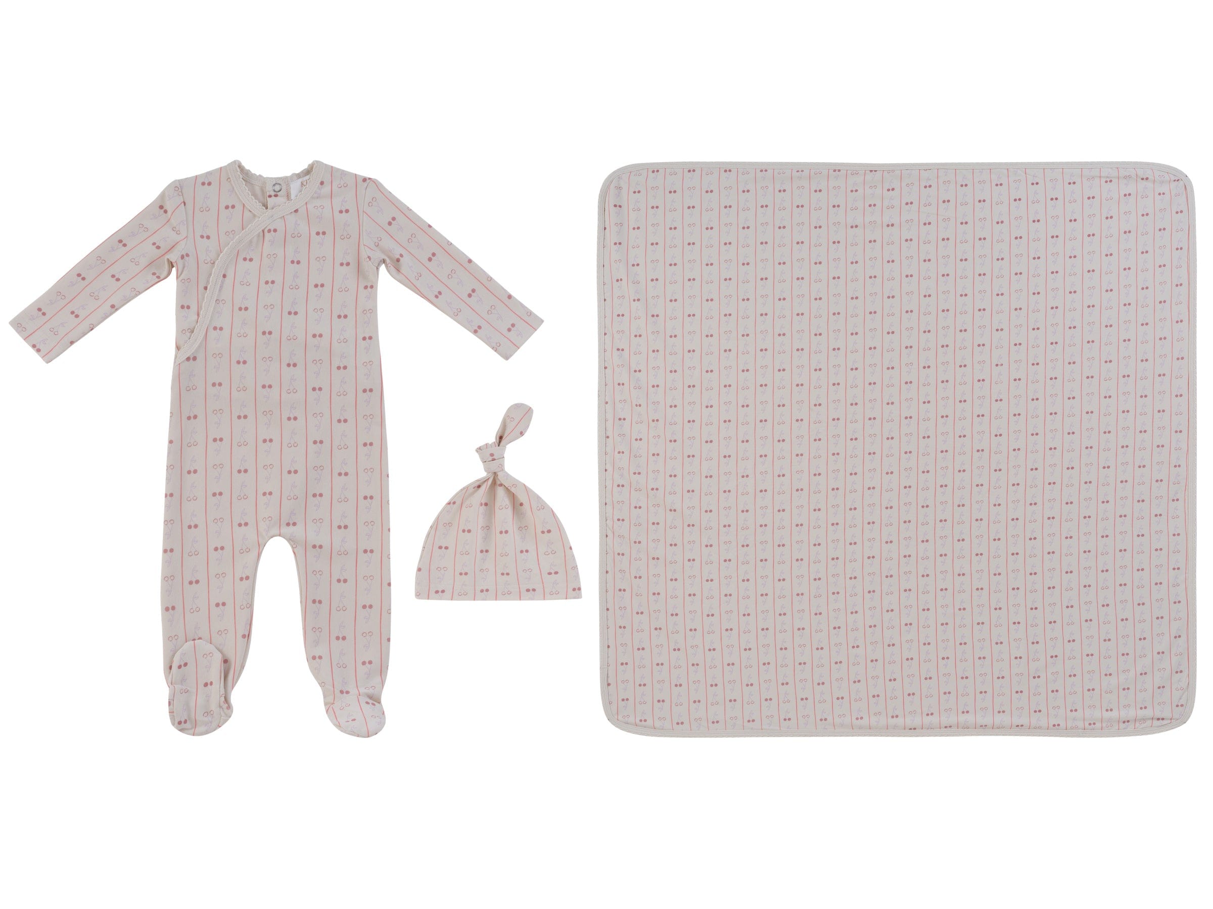 Cerise Footie 3pc Set - Pink