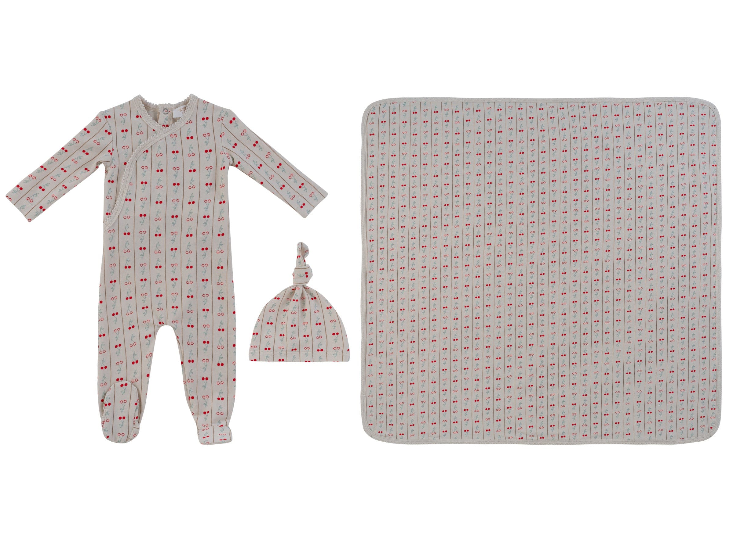Cerise Footie 3pc Set - Red
