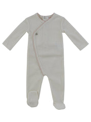 Textured Knit Wrap Footie - Pink