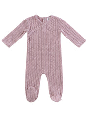 Cable Wrap Footie - Pink