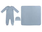 Cable Wrap Footie 3pc Set - Blue