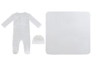Cable Wrap Footie 3pc Set - White