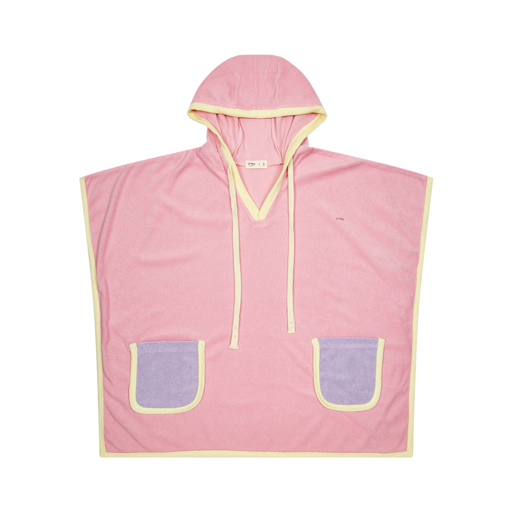 Colorblock Terry Poncho - Pink