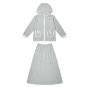 Piped Terry Maxi Set - Grey