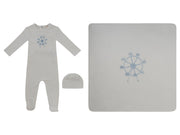 Carousel Footie 3pc Set - White Blue