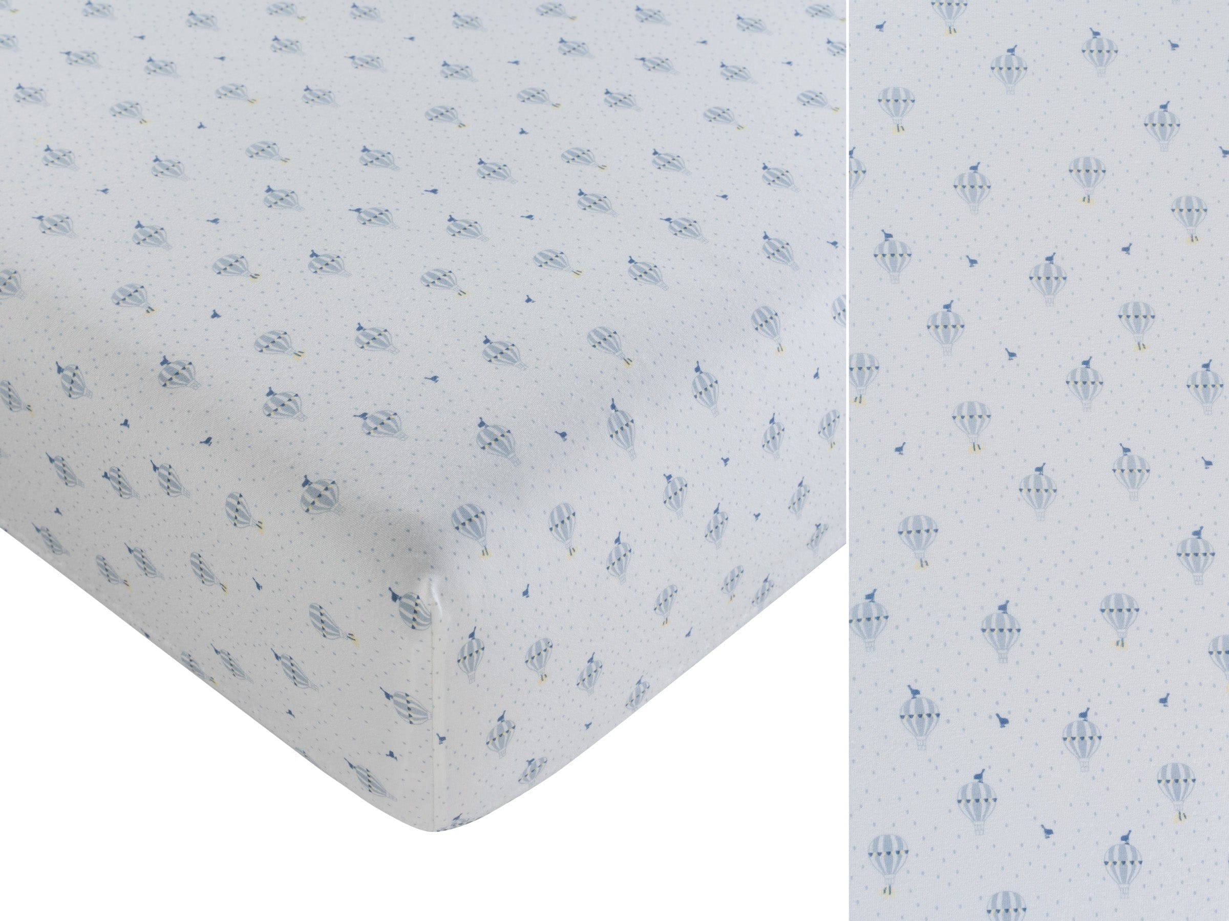 Up & Away Fitted Porta Crib Sheet - Blue