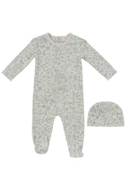Sprout Footie + Hat - Blue