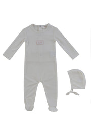 Kb Patch Footie + Hat - Pink