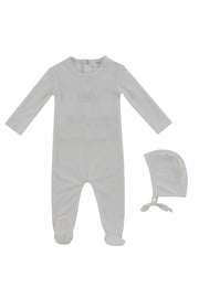 Kb Patch Footie + Hat - White