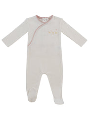 Mini Royals Terry Footie - Pink