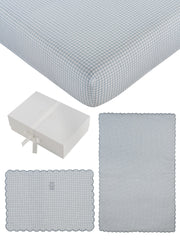 Teddy Au Pane 4pc Mini Crib Set - Blue