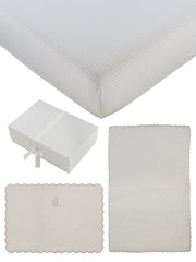 Teddy Au Pane 4pc Mini Crib Set - Stone